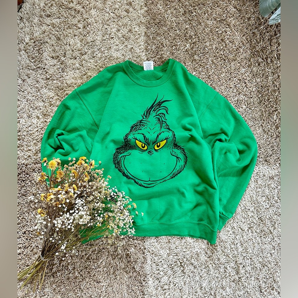 Dr. Seuss The Grinch 2018 Sweatshirt Oversized Big Logo Merch Moovie Cartoon Y2K